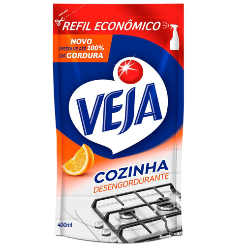 Desengordurante Veja Cozinha Laranja 400ml Refil Econômico