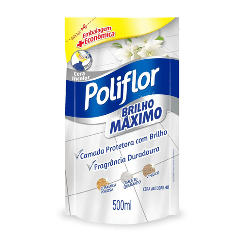 CERA LÍQUIDA POLIFLOR BRILHO MÁXIMO INCOLOR SACHÊ 500ML