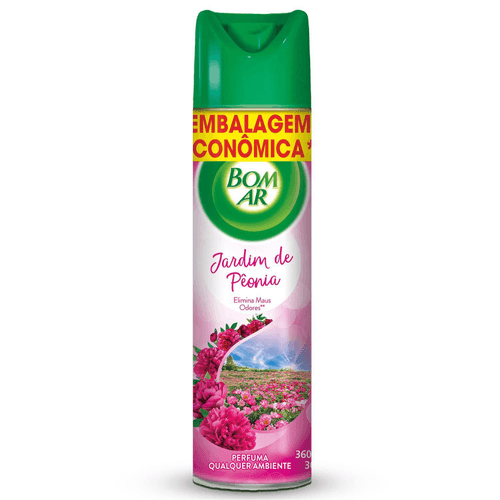 Aromatizador Bom Ar Aerossol Jardim de Peônia 360ml Embalagem Econômica