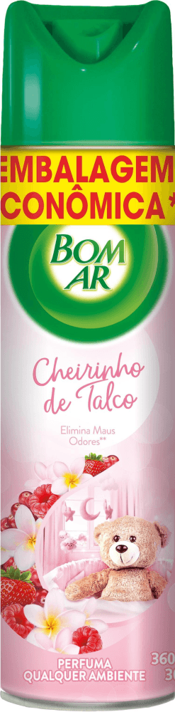 Aromatizador Bom Ar Freshmatic Aerossol Cheirinho de Talco 360ml 20% de desconto