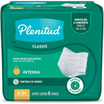 Roupa-Intima-Fralda-Calca-Descartavel-para-Incontinencia-Unissex-Plenitud-Classic-P-M-Pacote-8-Unidades