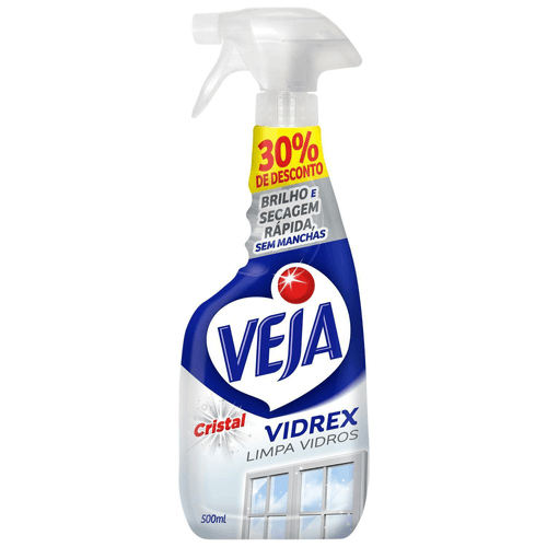 Limpa Vidros Spray Veja Vidrex Cristal 500ml Oferta