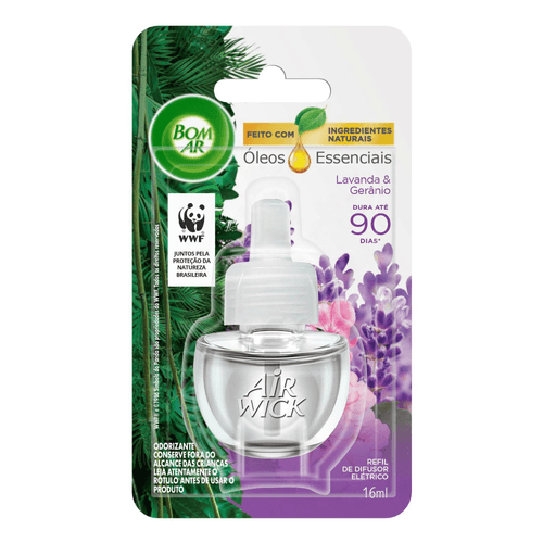 Difusor Elétrico Bom Ar Lavanda e Gerânio Refil 16ml