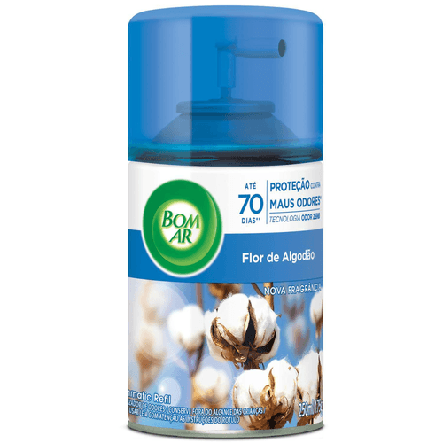 Aromatizador Bom Ar Automático Aerossol Freshmatic Flor de Algodão Refil 250ml