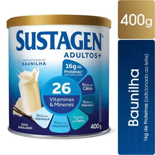 Po-para-Preparo-de-Bebida-Enriquecido-com-28-Vitaminas-e-Minerais-Baunilha-Sustagen-Adultos--Lata-400g