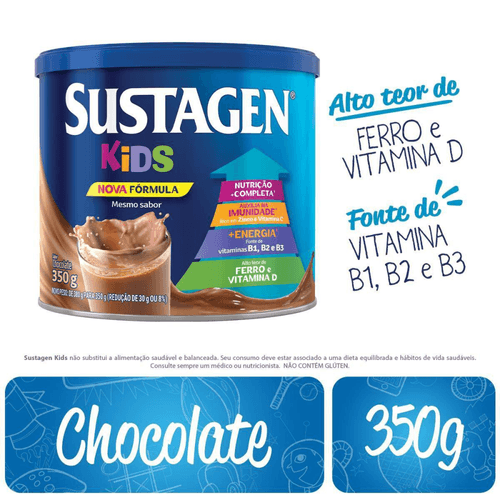 Complemento Alimentar Sustagen Kids Sabor Chocolate - Lata 350g