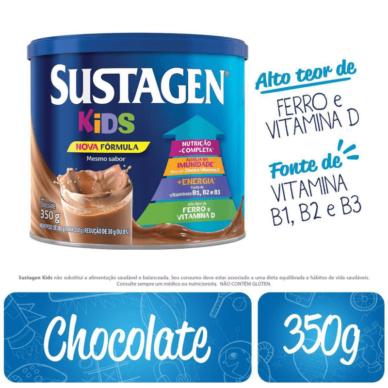 Po-para-Preparo-de-Bebida-Enriquecido-com-Vitaminas-e-Minerais-Chocolate-Sustagen-Kids-Lata-350g