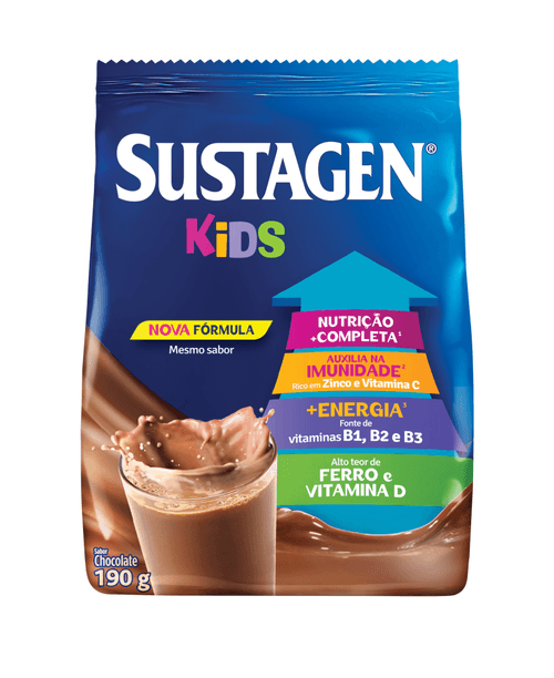 Complemento Alimentar Sustagen Kids Sabor Chocolate - Sachê 190g