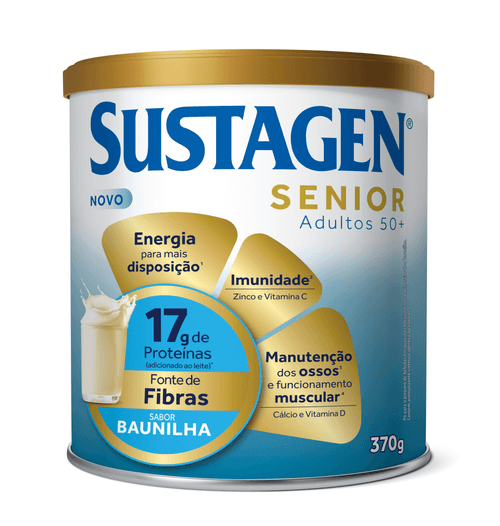 Sustagen Senior Complemento Alimentar 50+ Sabor Baunilha Lata 370g