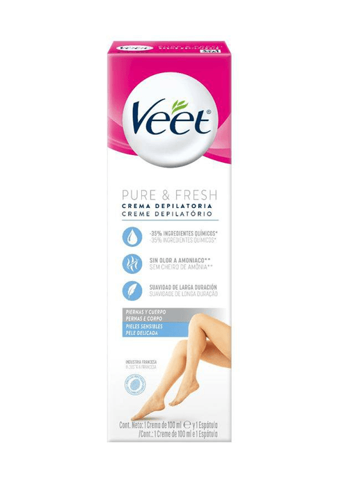 Creme Depilatório Veet Pure & Fresh Peles Delicadas 100ml