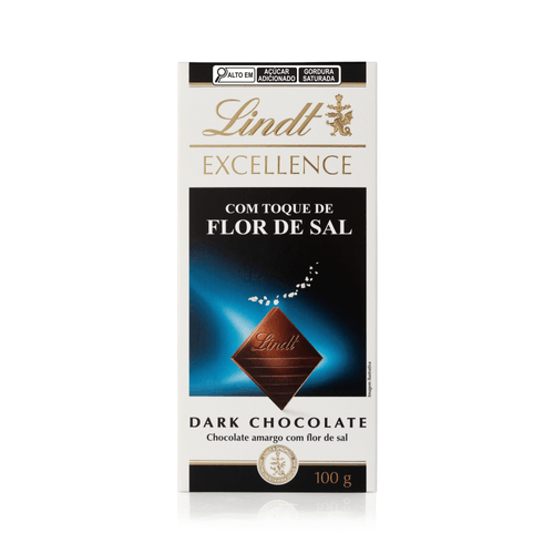 Chocolate Lindt Excellence Barra Dark Flor de Sal 100g