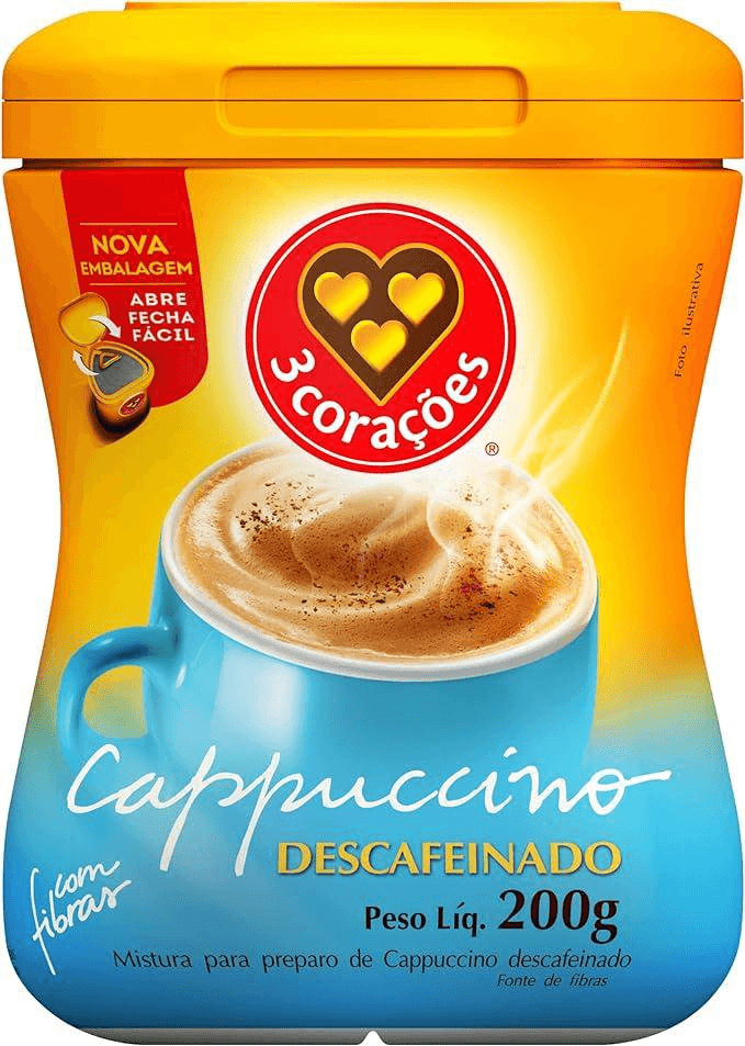 Mistura-para-Preparo-de-Cappuccino-Soluvel-Descafeinado-3-Coracoes-Pote-200g