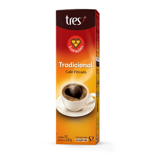 Capsula de Café Filtrado Tradicional 3 Corações 10 unid