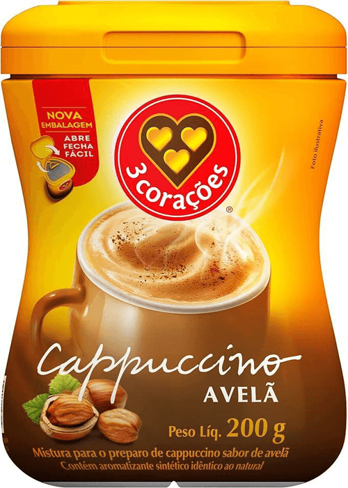 Cappuccino Avelã 3 Corações Pote 200g