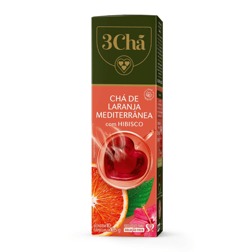 Capsula de Chá Laranja Mediterrânea com Hibisco 3 Corações 10 unid