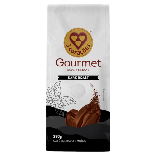 Café em Pó 3 Corações Gourmet Dark Roast 250g