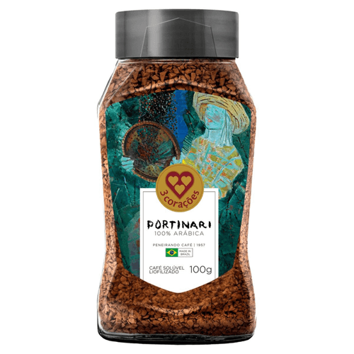 Café Solúvel Liofilizado 3 Corações Portinari Peneirando Café 1957 Vidro 100g