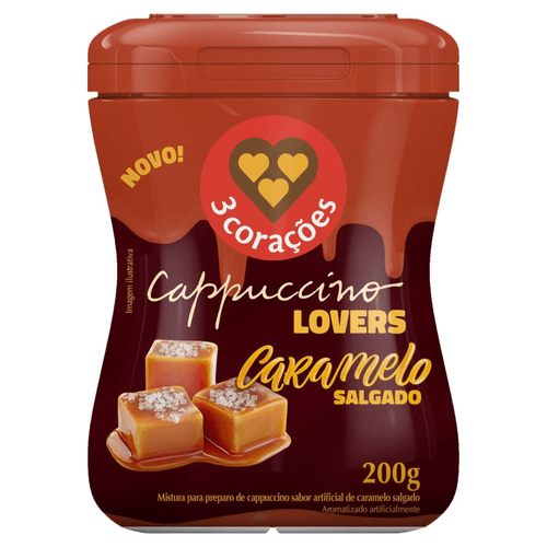 Cappuccino Lovers Caramelo Salgado 3 Corações Pote 200g