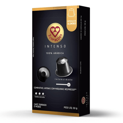 Capsula de Café Intenso Compativel com Nespresso 3 Corações 10 unid