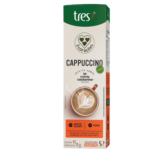 Capsula de Cappuccino Vegano 3 Corações 10 unid