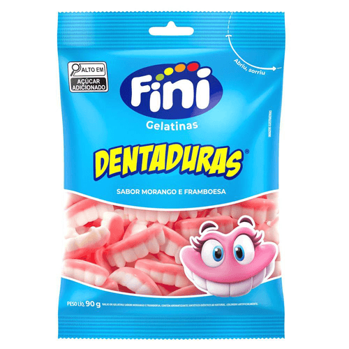 Bala de Gelatina Fini Dentaduras 90g