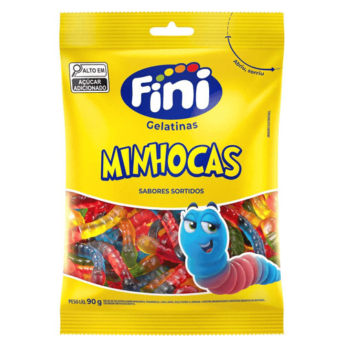 Bala de Gelatina Fini Minhocas 90g