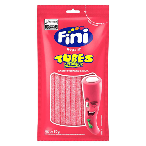 Regaliz Fini Tubes Morango Azedinhos 80g