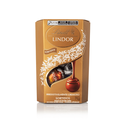 Caixa de Bombons Chocolate Lindt Lindor Sortidos 75g Com 6 unidades