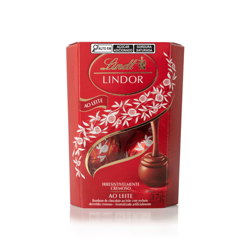 Caixa de Bombons Chocolate Lindt Lindor Ao Leite 37g Com 3 unidades