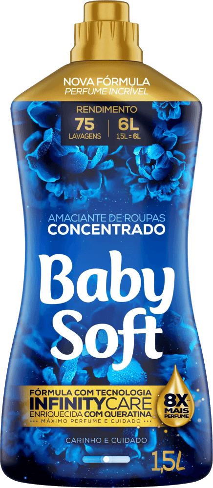 Amaciante Concentrado Azul Carinho Baby Soft 1,5 Litro