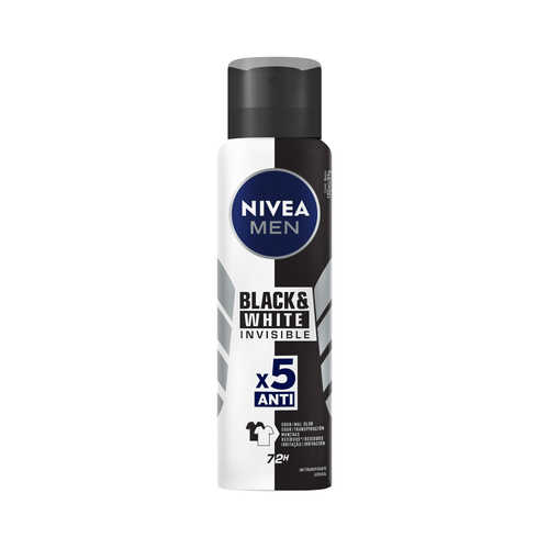 NIVEA MEN Desodorante Antitranspirante Aerossol Invisible Black & White 150ml