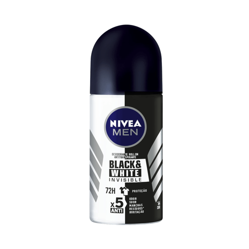 NIVEA MEN Desodorante Antitranspirante Roll On Invisible Black & White 50ml