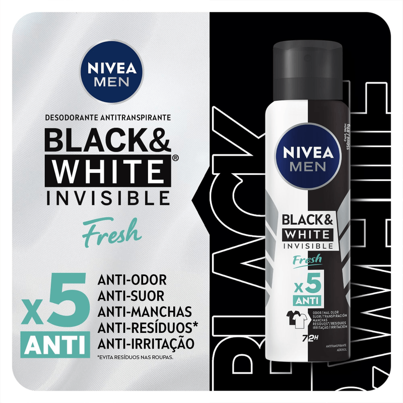 NIVEA-MEN-Desodorante-Antitranspirante-Aerossol-Invisible-Black---White-Fresh-150ml