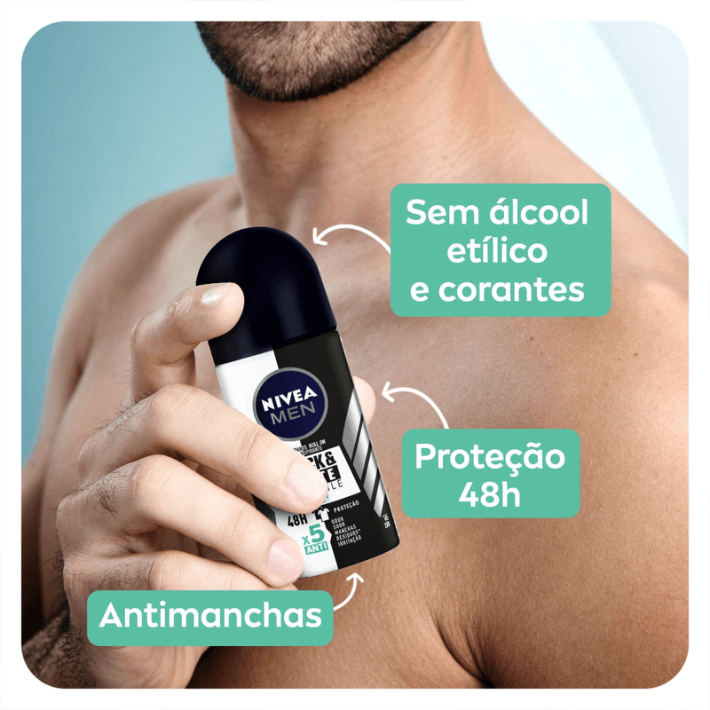 Desodorante-Antitranspirante-RollOn-Invisible-Black-and-White-Fresh-Nivea-Man-50ml