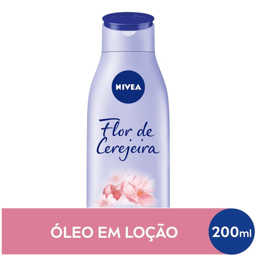 NIVEA Loção Hidratante Óleos Essenciais Flor de Cerejeira & Óleo de Jojoba 200ml