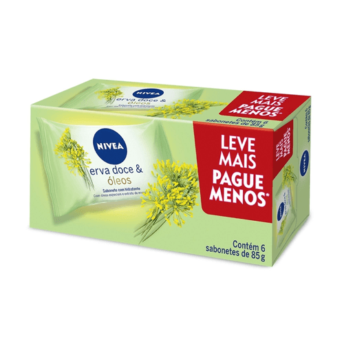 NIVEA Sabonete em Barra Hidratante Erva Doce Promo 6 uni 85g