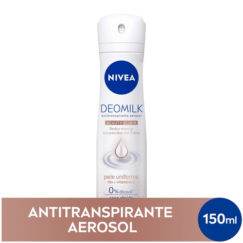 NIVEA Desodorante Antitranspirante Aerossol Deomilk Pele Uniforme 150ml