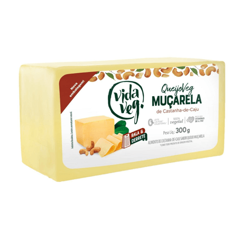 Queijo Muçarela Vegano de Castanha de Caju Vida Veg 300g