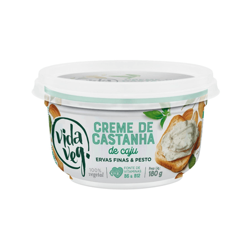 Creme de Castanha de Caju Ervas Finas Com Pesto Vida Veg 180gr