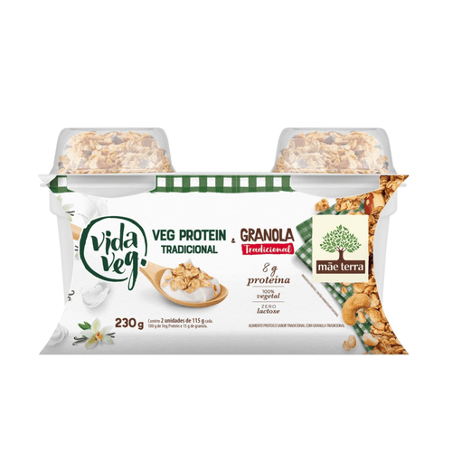 Iogurte Proteico Vida Veg Sabor Tradicional com Granola Vegano 230g