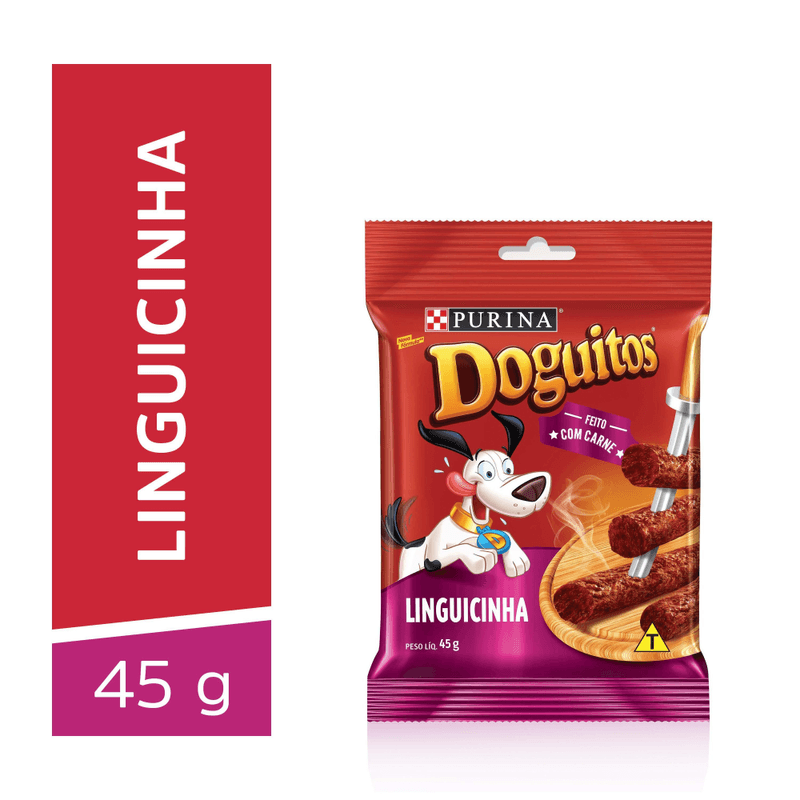 Petisco-DOGUITOS-Linguicinha-Caes-Adultos-e-Filhotes-45g