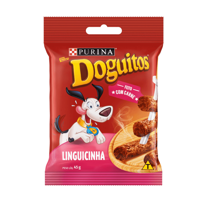 Petisco-DOGUITOS-Linguicinha-Caes-Adultos-e-Filhotes-45g