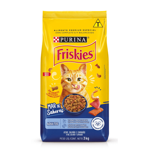 Ração FRISKIES gatos adultos peixes – Mar de sabores 3kg