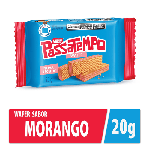 Biscoito PASSATEMPO Mini Wafer Morango 20g