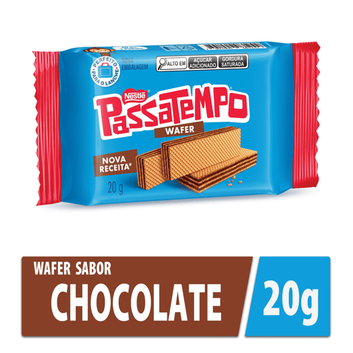 Biscoito PASSATEMPO Mini Wafer Chocolate 20g