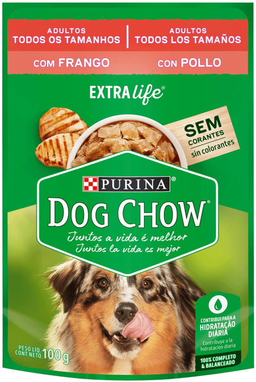 Ração Úmida DOG CHOW Cães Adultos Frango 100g