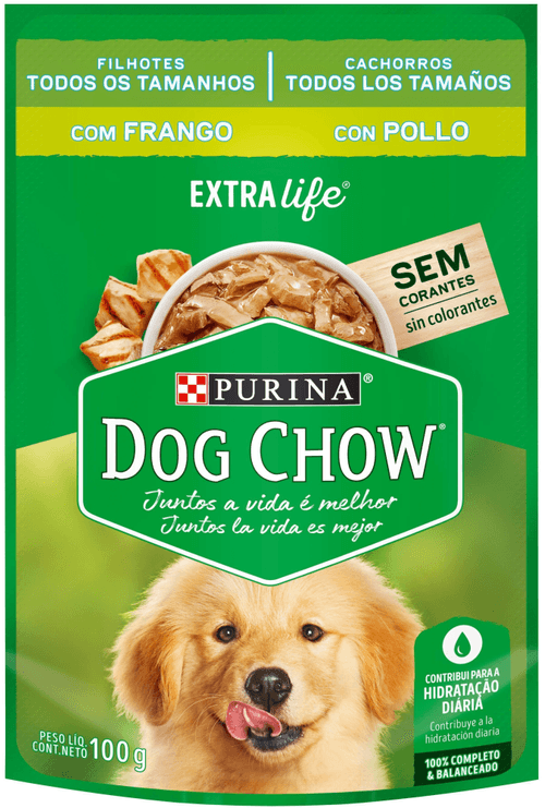 Ração Úmida DOG CHOW Cães Filhotes Frango 100g