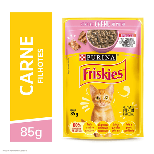 Ração Úmida Gatos Filhotes FRISKIES Carne 85g