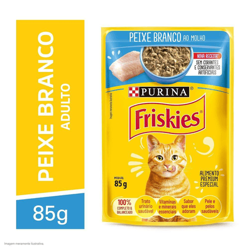 Ração Úmida Gatos Adultos FRISKIES Peixe Branco 15x85g