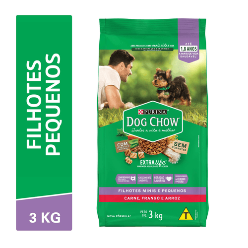 Ração DOG CHOW Extra Life Filhotes Minis e Pequenos 3kg